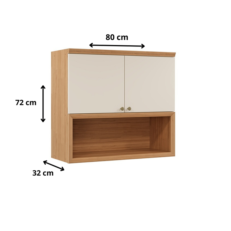 Armário Aéreo Duplo 2 Portas 80 Cm Selene Linea