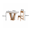 Conjunto De Mesa De Jantar 110X81cm Com 4 Cadeiras Luiza Sonetto
