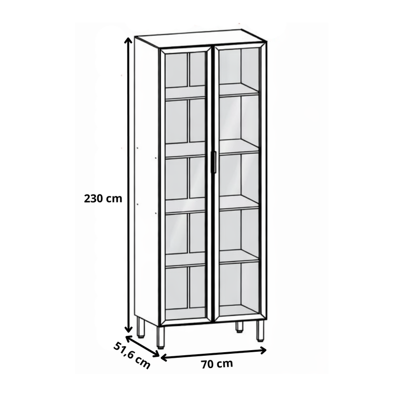 Paneleiro Duplo Cristaleira 2 Portas 80cm Viv Kits Paraná