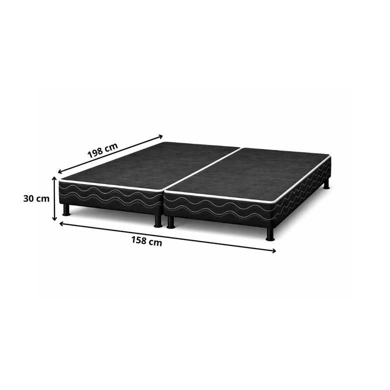 Base Para Cama Box Queen Bipartida Bordada Universal Bacetto