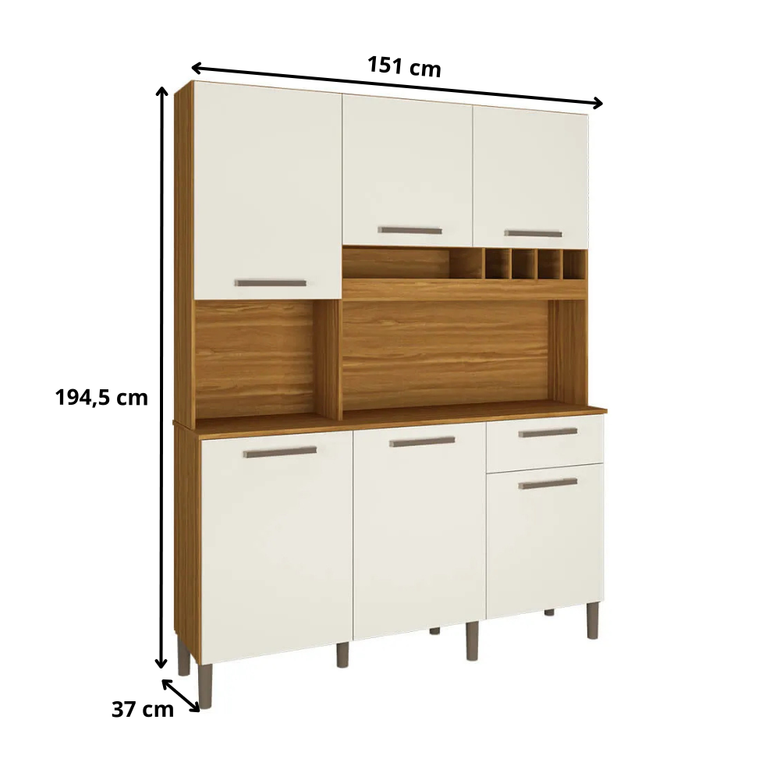 Cozinha Compacta 6 Portas 1 Gaveta Pinot Ronipa