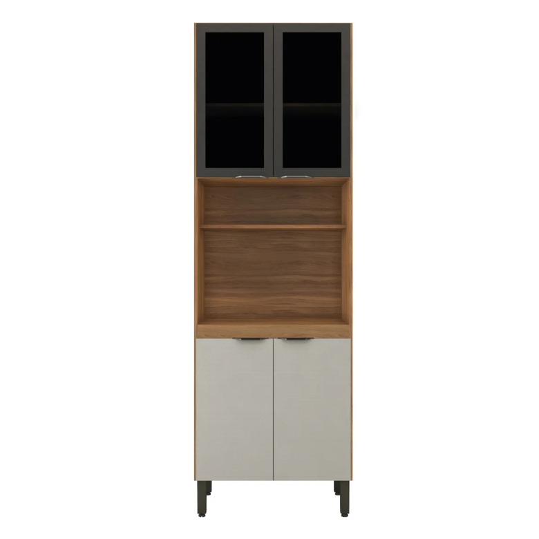 Paneleiro 70 cm 2 Portas de Vidro e 2 Portas MDP Firenze Demóbile