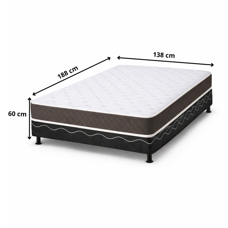 Conjunto Box Casal Isoflex D33 (Base + Colchão) 138x188cm Bacetto