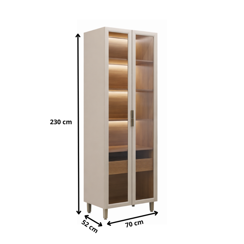 Cristaleira 2 Portas 70cm Allure Linea