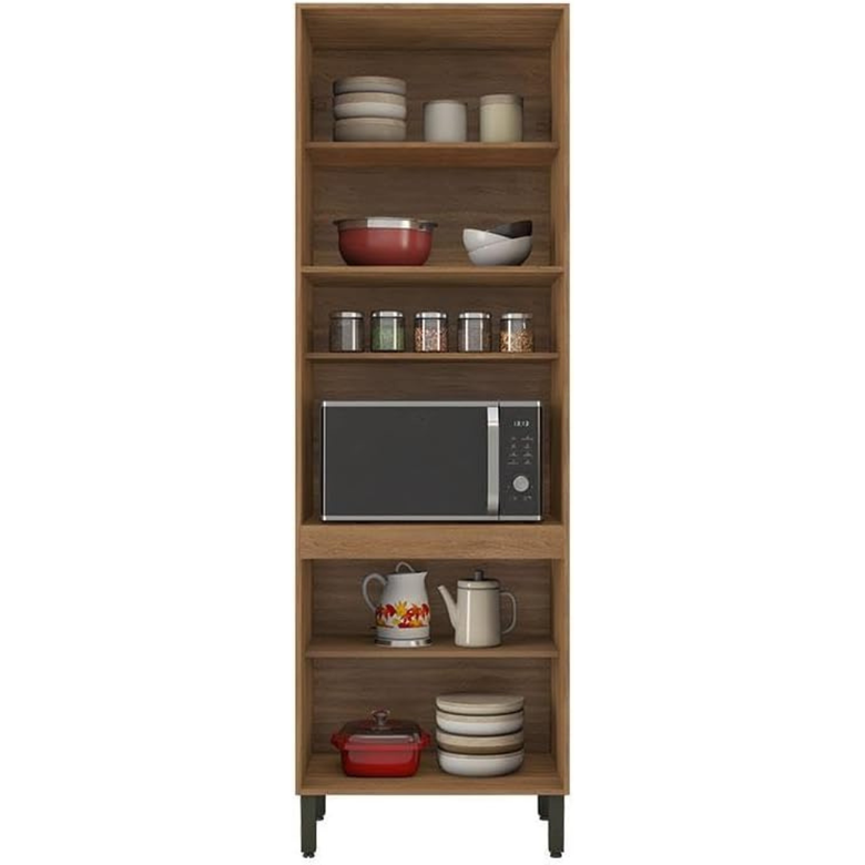 Paneleiro 70 cm 2 Portas de Vidro e 2 Portas MDP Firenze Demóbile