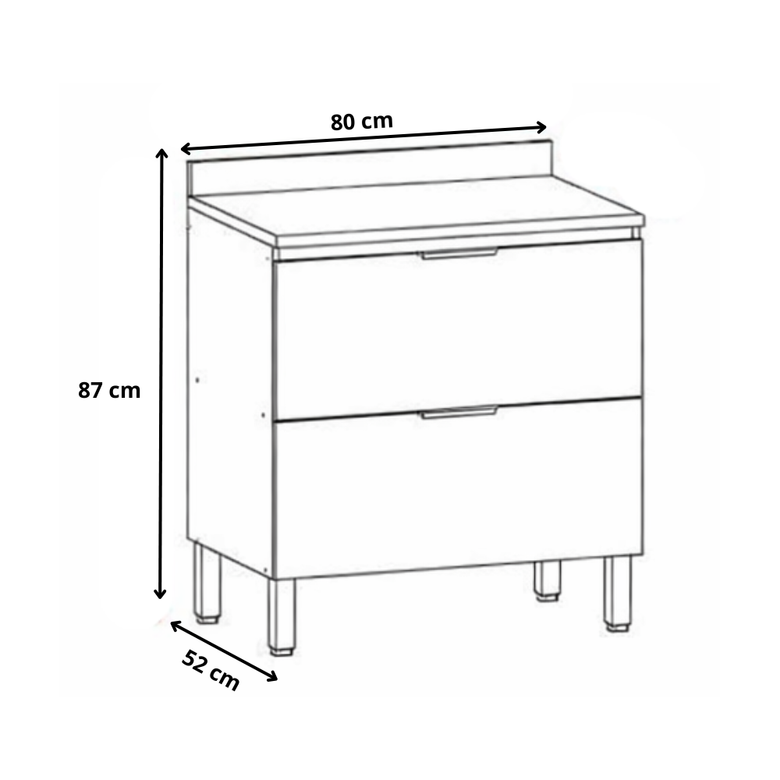 Balcão 1 Porta 1 Gaveta 80cm Aluminum Kits Paraná