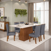 Mesa de Jantar 180 Cm Dulce com 6 Cadeiras Zoe Lunar Dj Móveis
