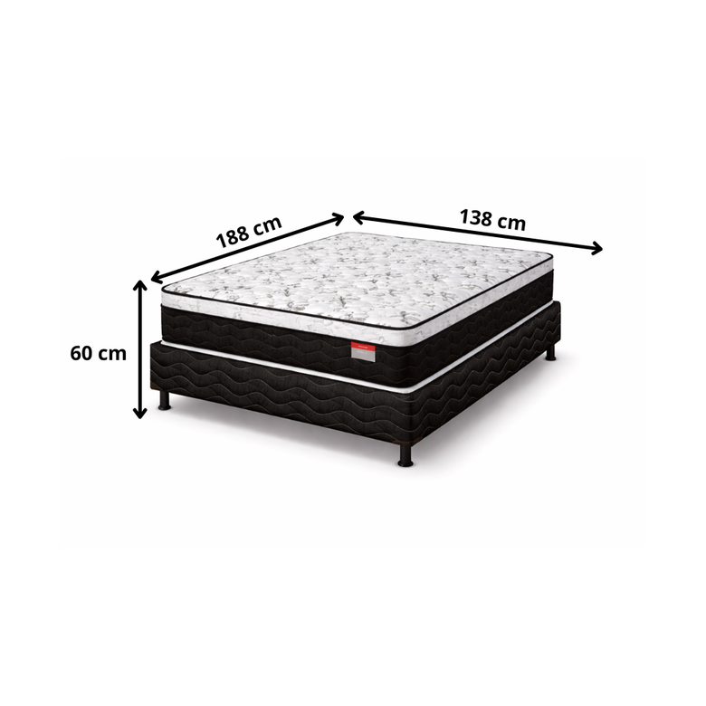 Cama Box Casal Gold (Colchão+Base)138x68 D33 Placa EPS Reconflex