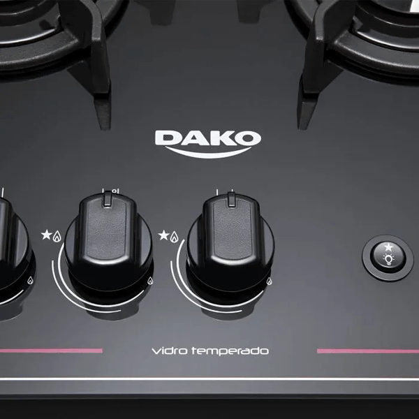 Fogão 4 Bocas Mesa de Vidro Automático Magister Dako