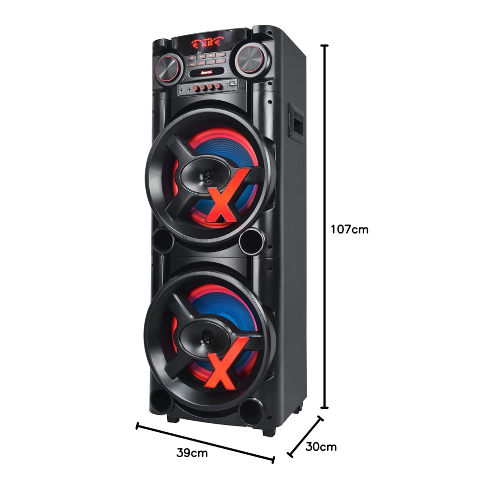 Caixa de Som Torre Amplificada Bluetooth 1900W ACA 1900 Amvox