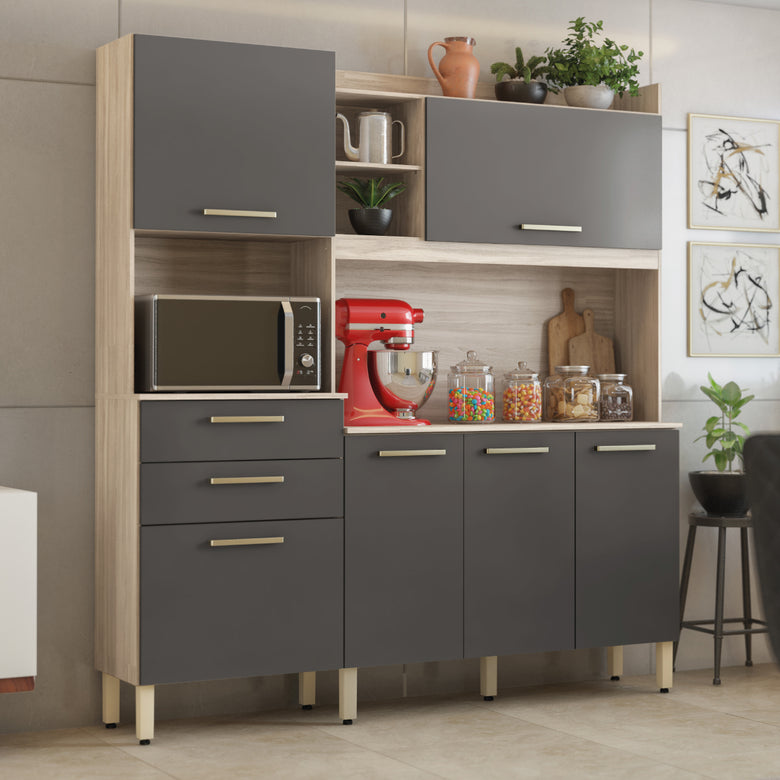 Cozinha Compacta 6 Portas 2 Gavetas Select Demóbile
