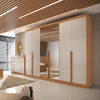 Guarda-Roupa Casal 6 Portas 6 Gavetas Com Espelho MDF Austria Bianchi