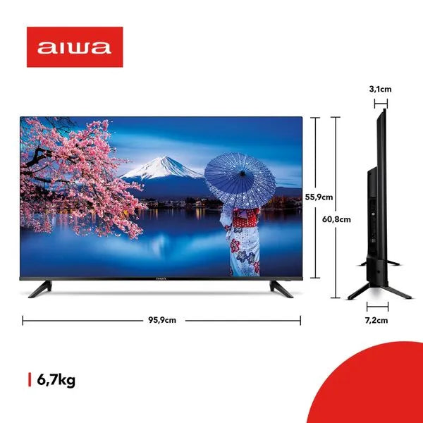 Smart TV 43" Full HD AWS-TV-43-BL-02-A Wi-fi 2 HDMI Aiwa