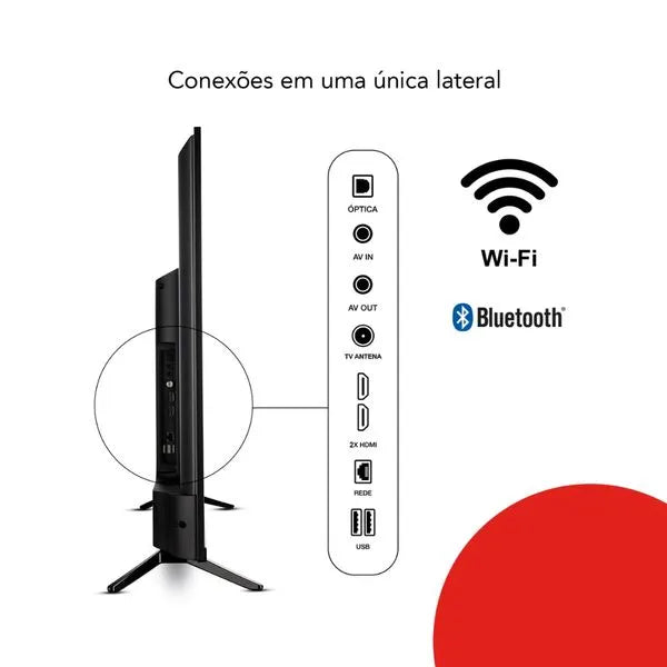 Smart TV 43" Full HD AWS-TV-43-BL-02-A Wi-fi 2 HDMI Aiwa