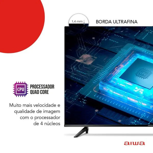 Smart TV 43" Full HD AWS-TV-43-BL-02-A Wi-fi 2 HDMI Aiwa
