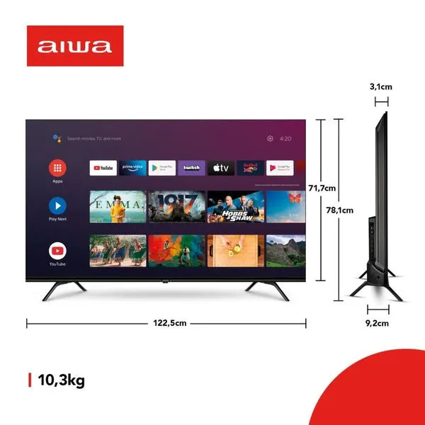 Smart TV 55” Android 4K Borda Ultrafina Dolby Vision HDR10 Aiwa