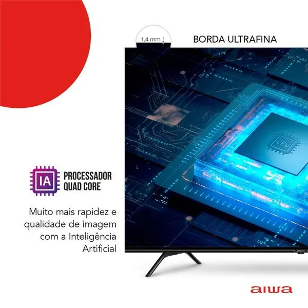 Smart TV 55” Android 4K Borda Ultrafina Dolby Vision HDR10 Aiwa