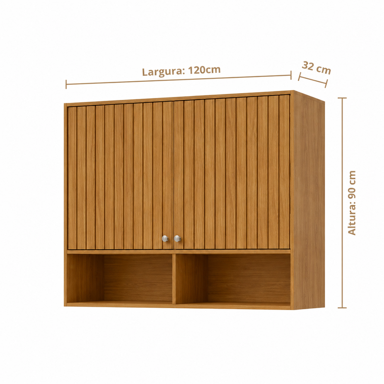 Armário Aéreo Divina 120 Cm 2 Portas MGM
