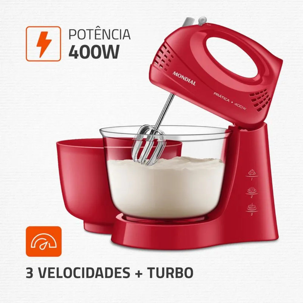 Batedeira Mondial 3 velocidades 400W B-45-R