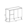 Balcão de Cozinha 120cm 3 Portas 2 Gavetas com Tampo Art Kits Paraná