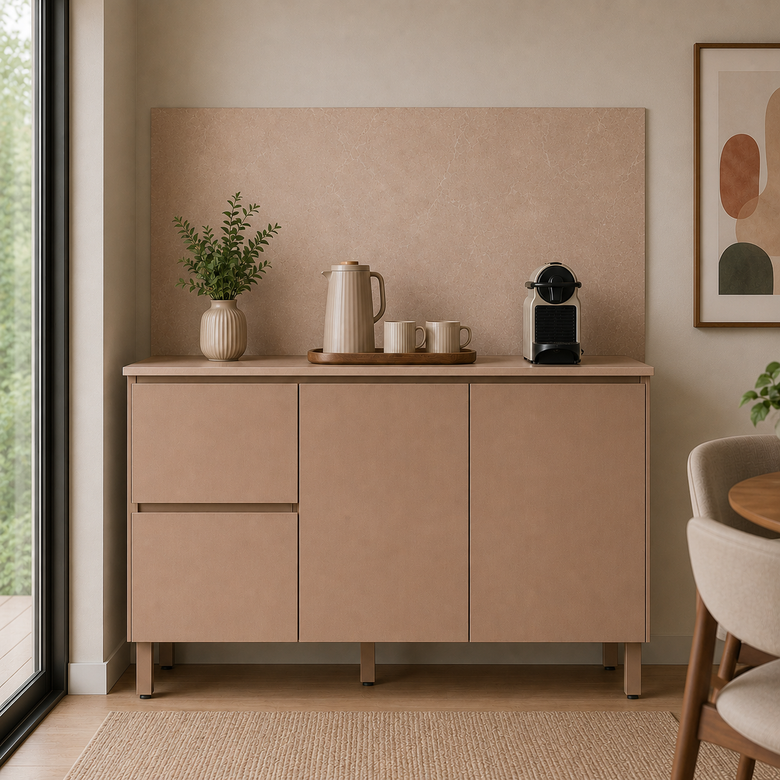 Balcão de Cozinha 120cm 3 Portas 2 Gavetas com Tampo Art Kits Paraná
