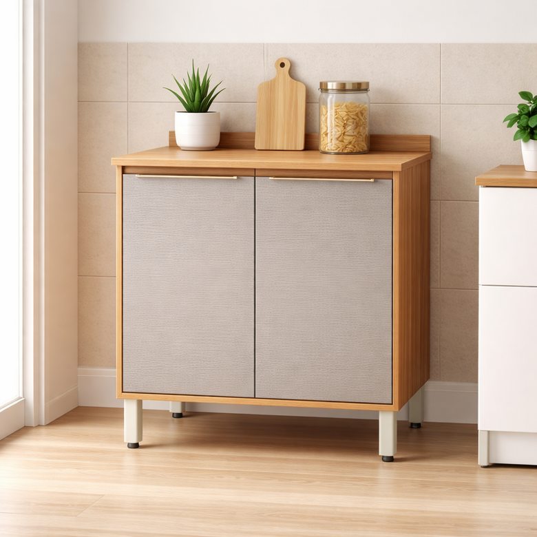 Balcão de Cozinha Plena 2 Portas 80cm Demóbile com Tampo