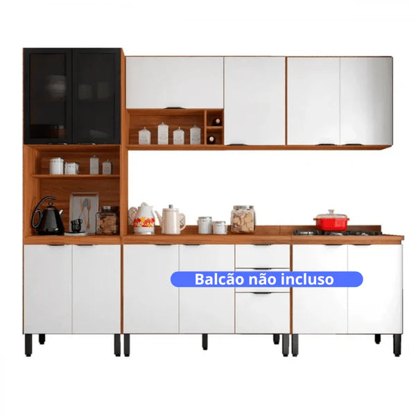 Cozinha Modulada 3 Peças 8 Portas Firenze Demóbile - NUDE/PRIME