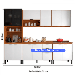 Cozinha Modulada 3 Peças 8 Portas Firenze Demóbile