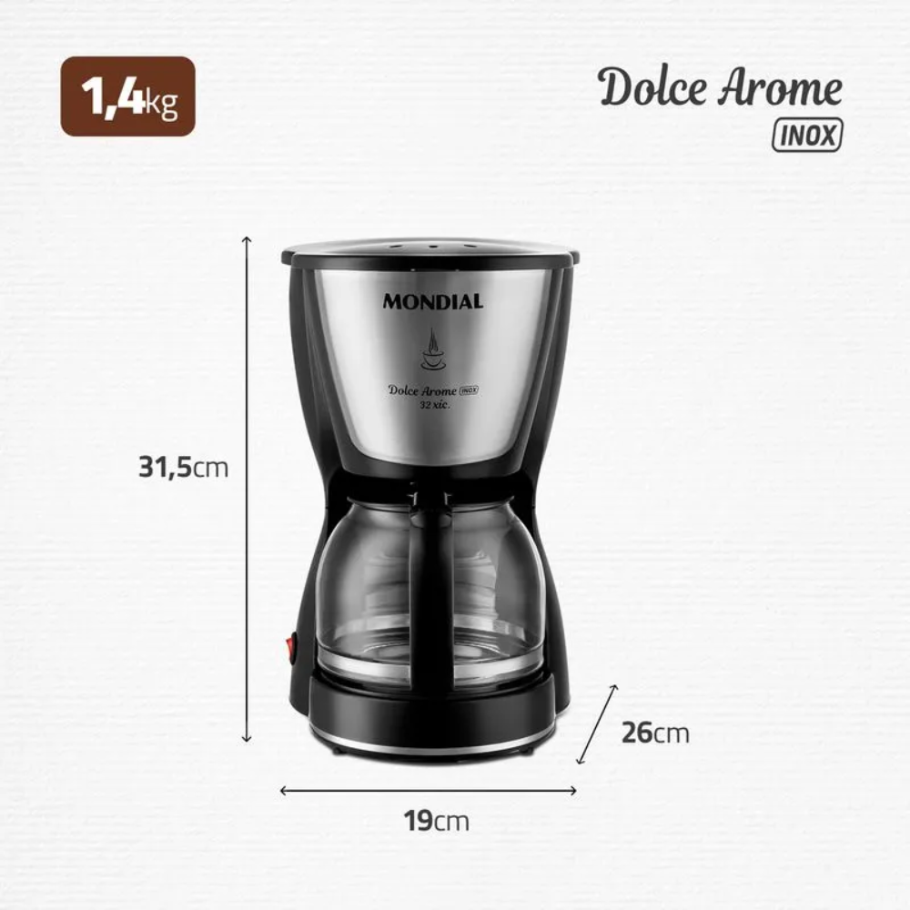Cafeteira Elétrica Mondial Dolce Arome C-32 32 Xícaras