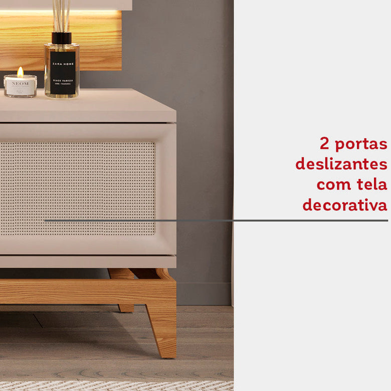 Bancada Cairo com Painel Antares para TV até 65" DJ Móveis