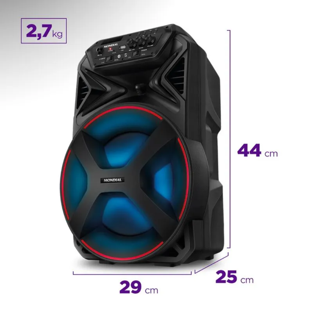 Caixa de Som Amplificada Mondial Connect Partyplus CM-250 250W Bluetooth