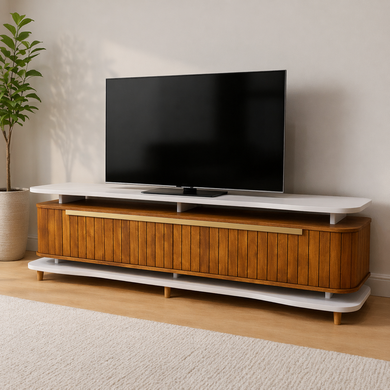 Rack para TV até 75 Polegadas Guarapari Bechara 180cm com 3 Portas