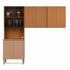 Cozinha Modulada Art 3 Peças 8Portas com Paneleiro de Vidro Kits Paraná