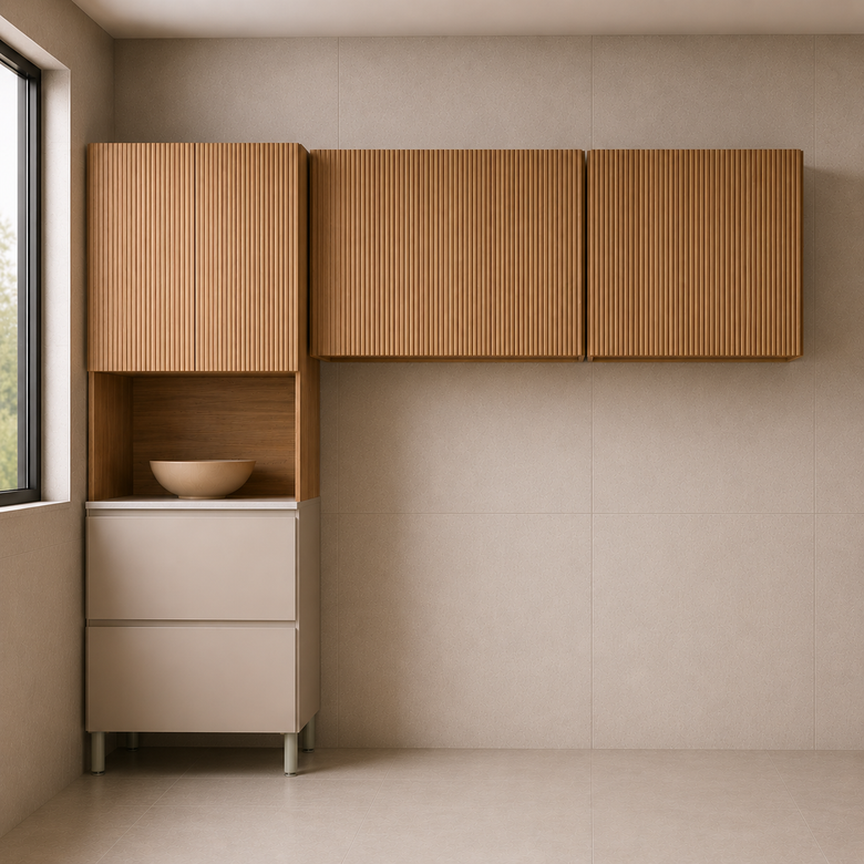Cozinha Modulada Art 3 Peças 7 Portas de Bater Kits Paraná