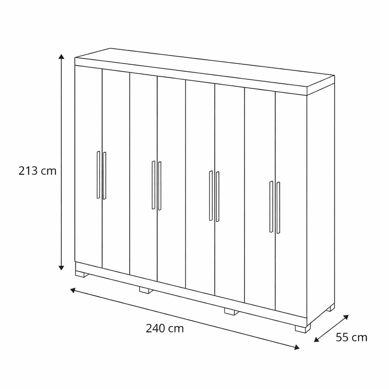 Guarda-Roupa Diplomata Casal 8 Portas 4 Gavetas Moval