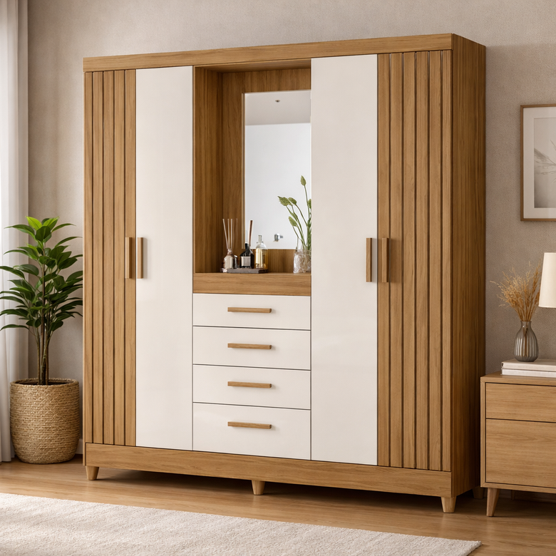 Guarda-Roupa Casal Atenas 4 Portas 4 Gavetas Moval