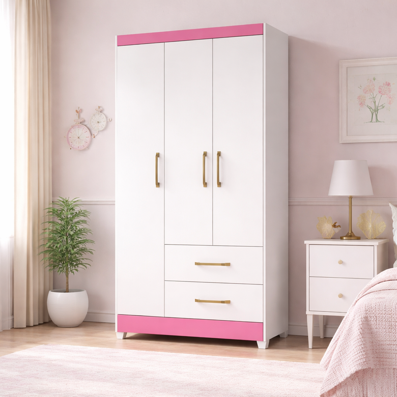 Guarda-Roupa 3 Portas 2 Gavetas Lima Moval