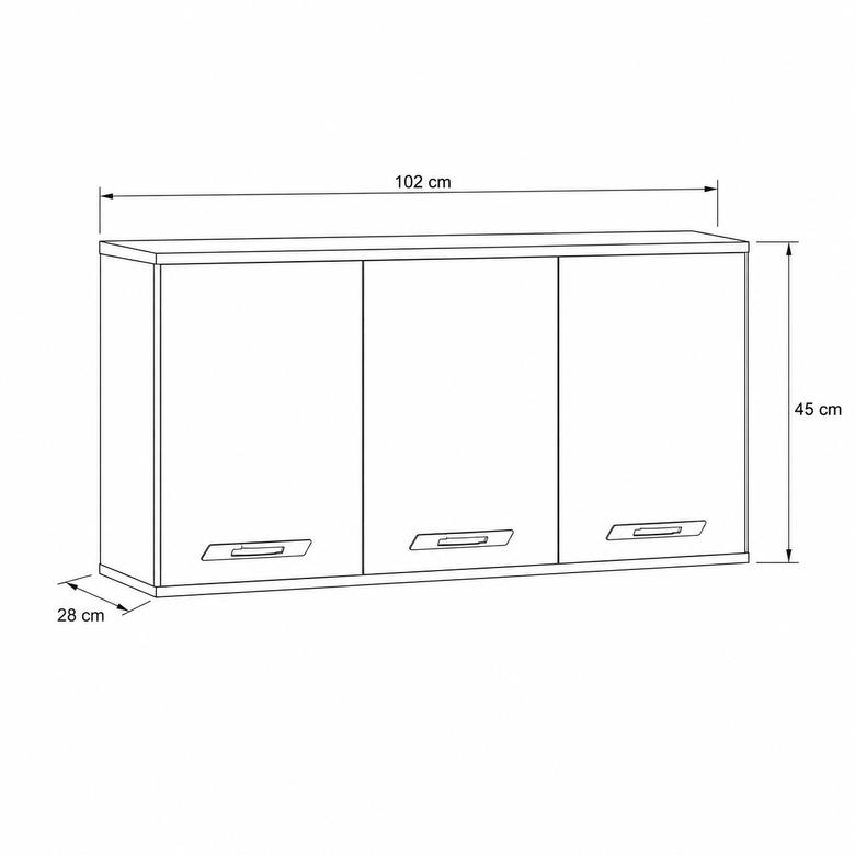 Kit 2 Armários Aéreo Isa 3 Portas 103cm CHF Móveis