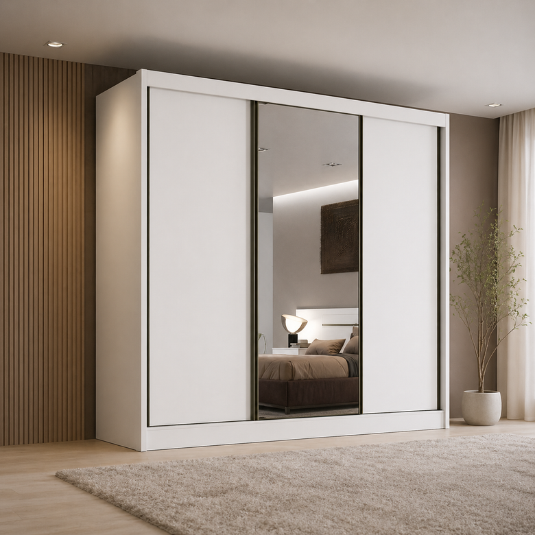 Guarda-Roupa Diamond Plus 3 Portas 6 Gavetas com Espelho Novo Horizonte