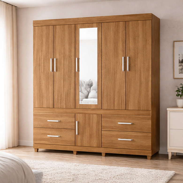 Guarda Roupa Casal 6 Portas 4 Gavetas Guarujá Demóbile