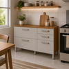 Balcão de Cozinha Princesa 120cm 2 Portas 3 Gavetas com Tampo Nesher