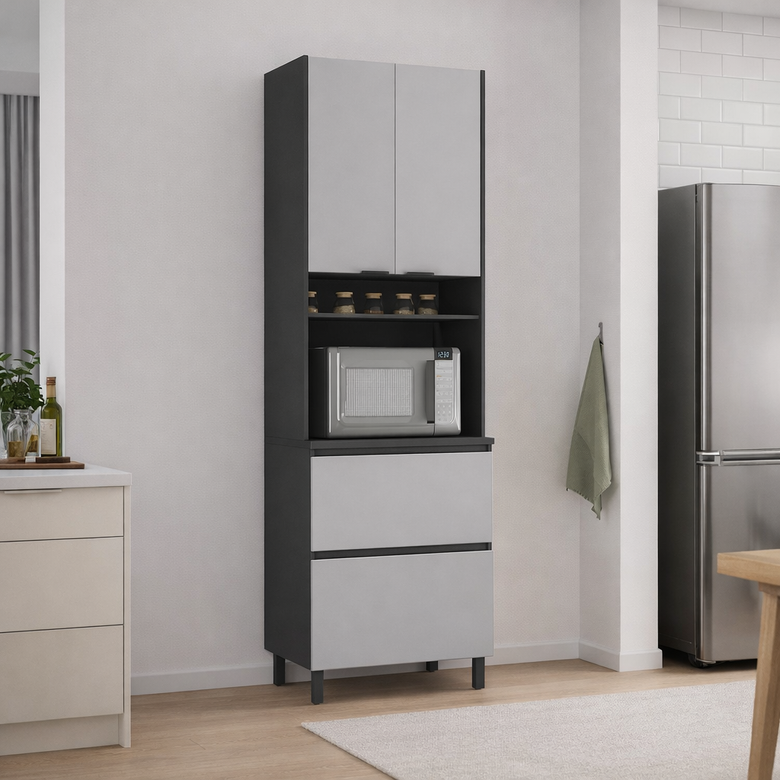 Paneleiro 70 cm 2 Portas 1 Gaveta Lumina Itatiaia