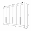 Guarda-Roupa Casal 6 Portas 6 Gavetas Com Espelho MDF Austria Bianchi