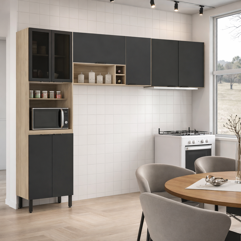 Cozinha Modulada 3 Peças 8 Portas Firenze Demóbile