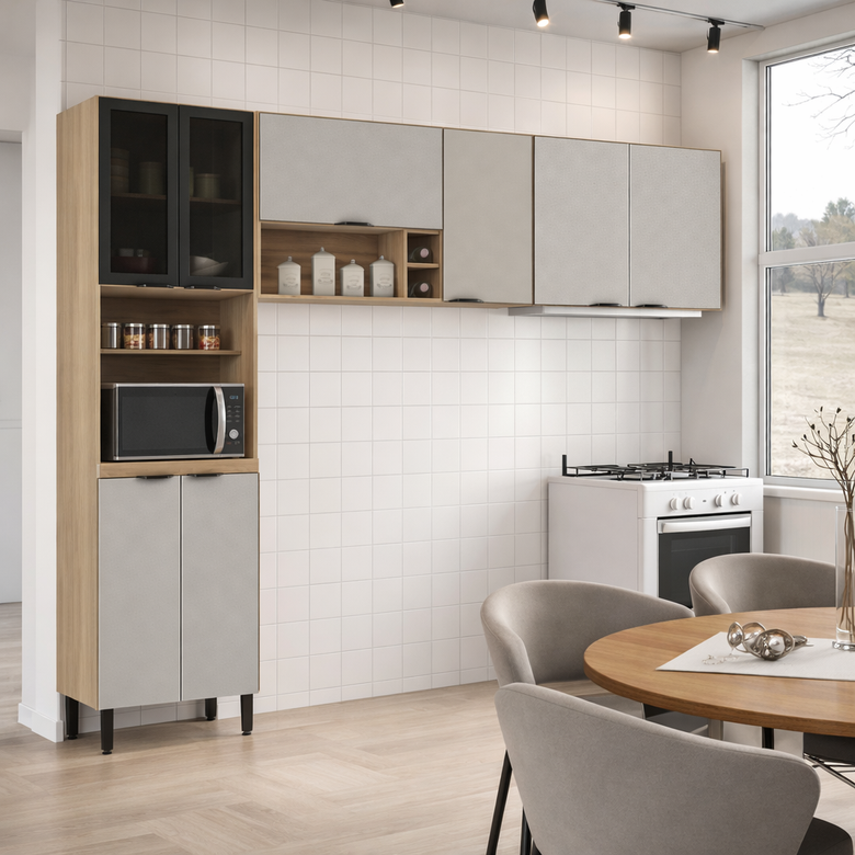 Cozinha Modulada 3 Peças 8 Portas Firenze Demóbile