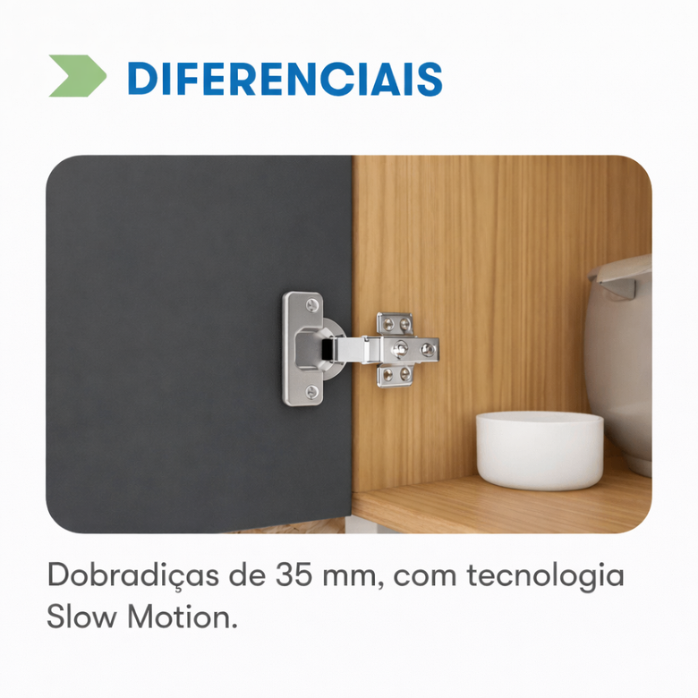 Armário aéreo New Porto 80cm 2 Portas Itatiaia