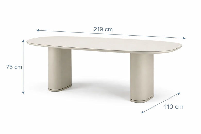 Conjunto Mesa de Jantar 2,20m Lintz com 6 Cadeiras Lucille