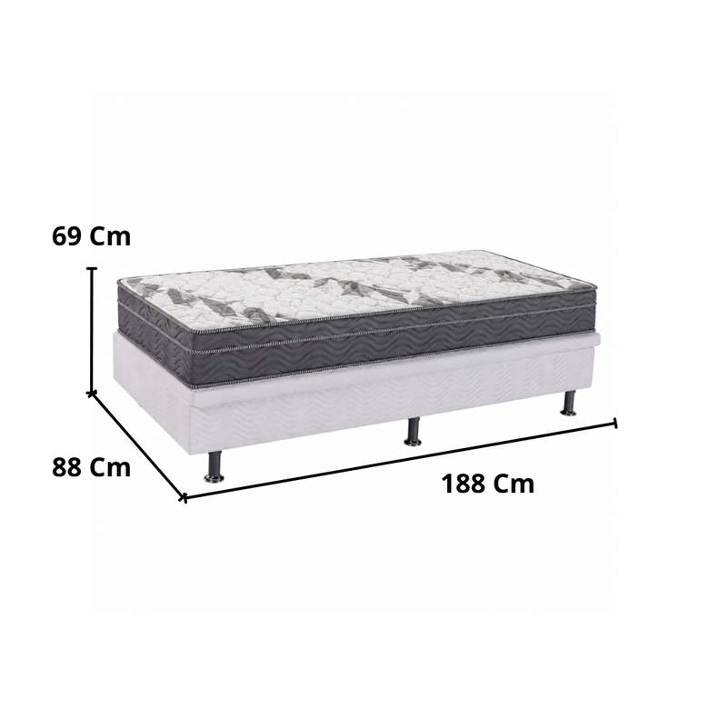 Conjunto Solteiro D33 com Base Baú Ortobom