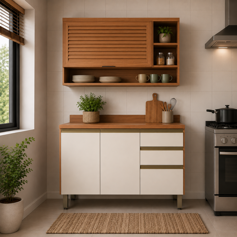 Cozinha Compacta Macadâmia 3 Portas Telasul