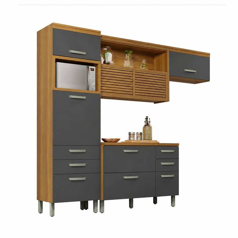 Cozinha Modulada 3 Peças 6 Gavetas e 6 Portas Princesa Nesher